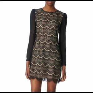 Ted Baker Black and Gold Long Sleeve Dress